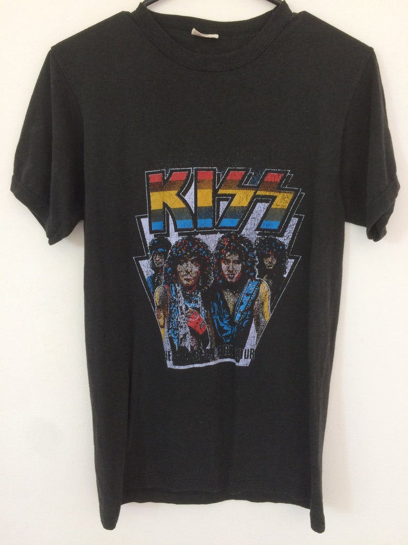 Authentic Vintage 1980's KISS Band Tshirt Tee Black Etsy