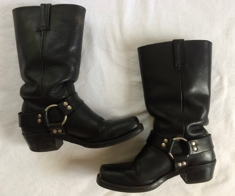 frye black leather boots