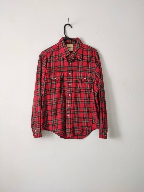 1950's Vintage LL Bean red Plaid shirt wool cotton blend | Etsy