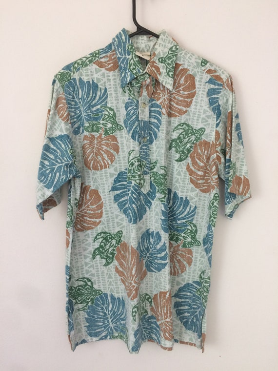 Go Barefoot Reverse Print Aloha Hawaiian shirt cotton size M | Etsy