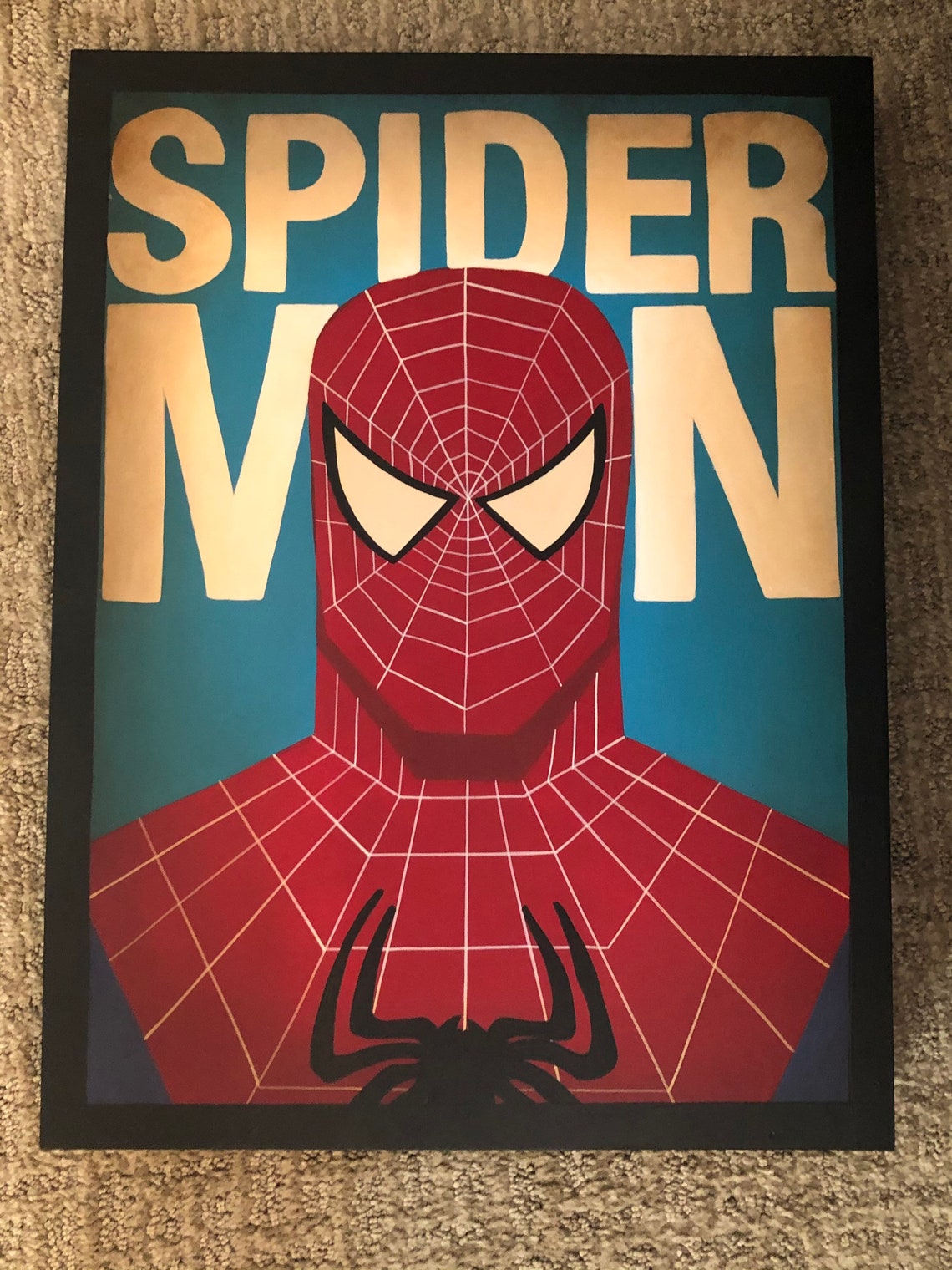 Superheroes wall decor Spiderman hand painted wood Etsy