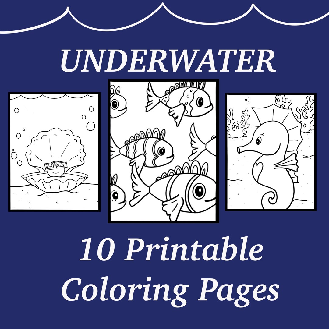 10 Simple Underwater Coloring Pages for Kids Underwater Coloring Pages ...