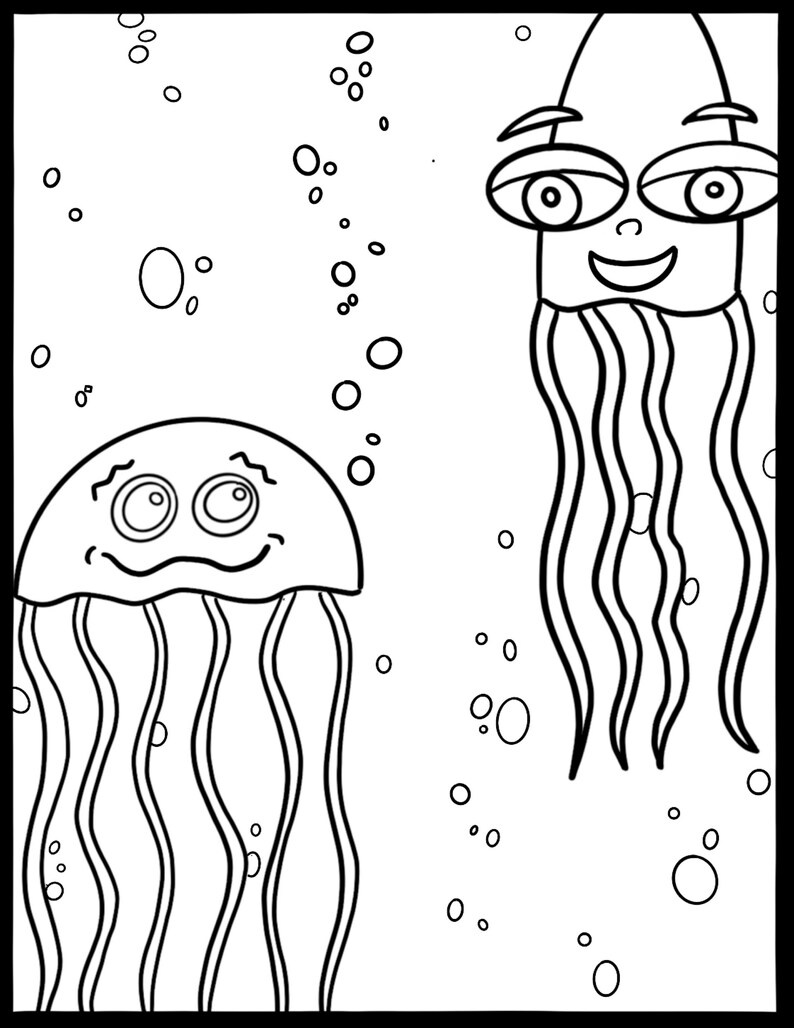 10 Simple Underwater Coloring Pages for Kids Underwater Etsy