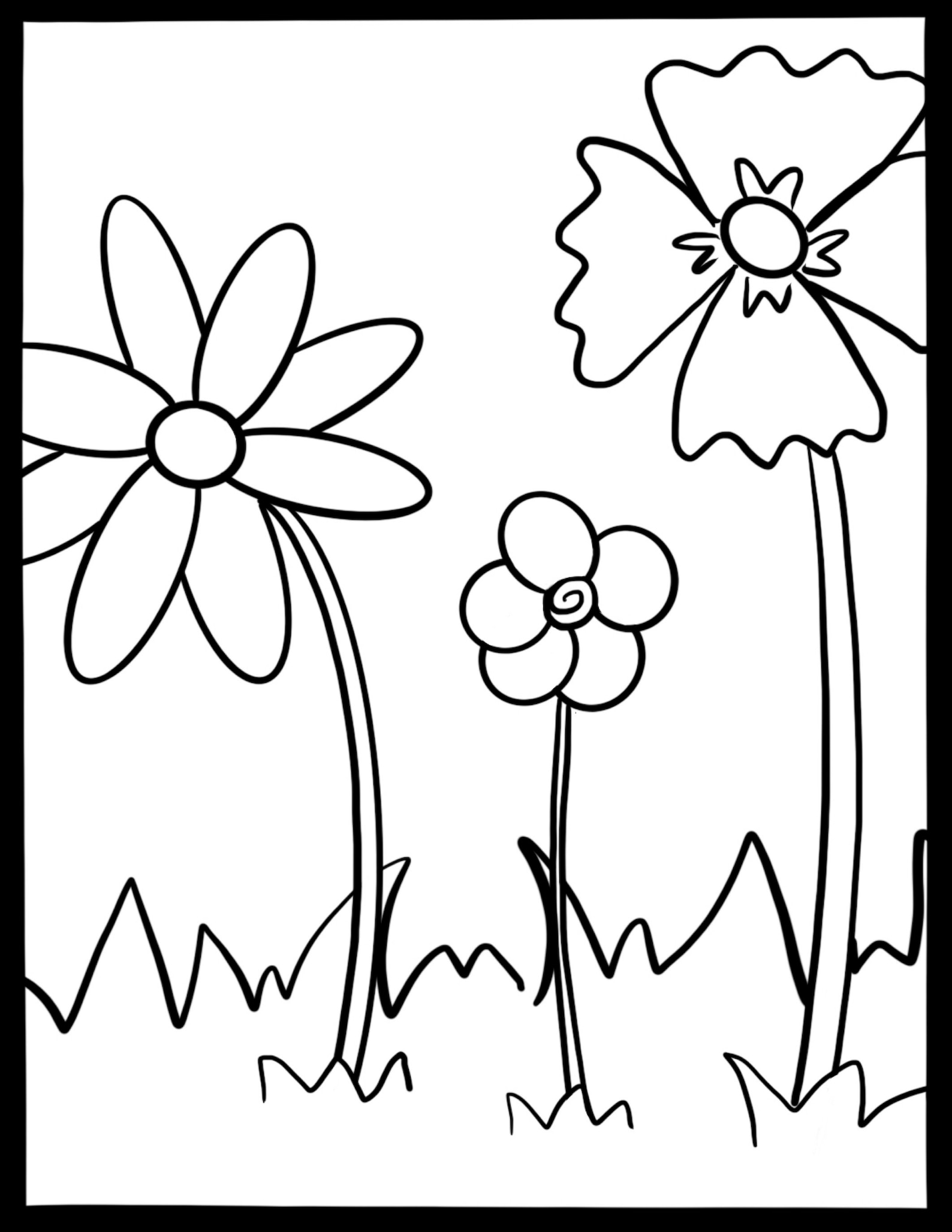 10 Simple Spring Coloring Pages for Kids - Spring Coloring Pages ...