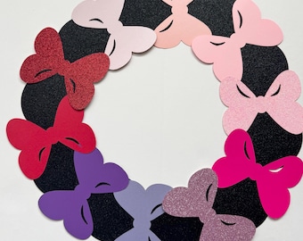 Minnie Mouse DIY Cutouts: Glitter Ears & Bows, Party Decorations centerpiece