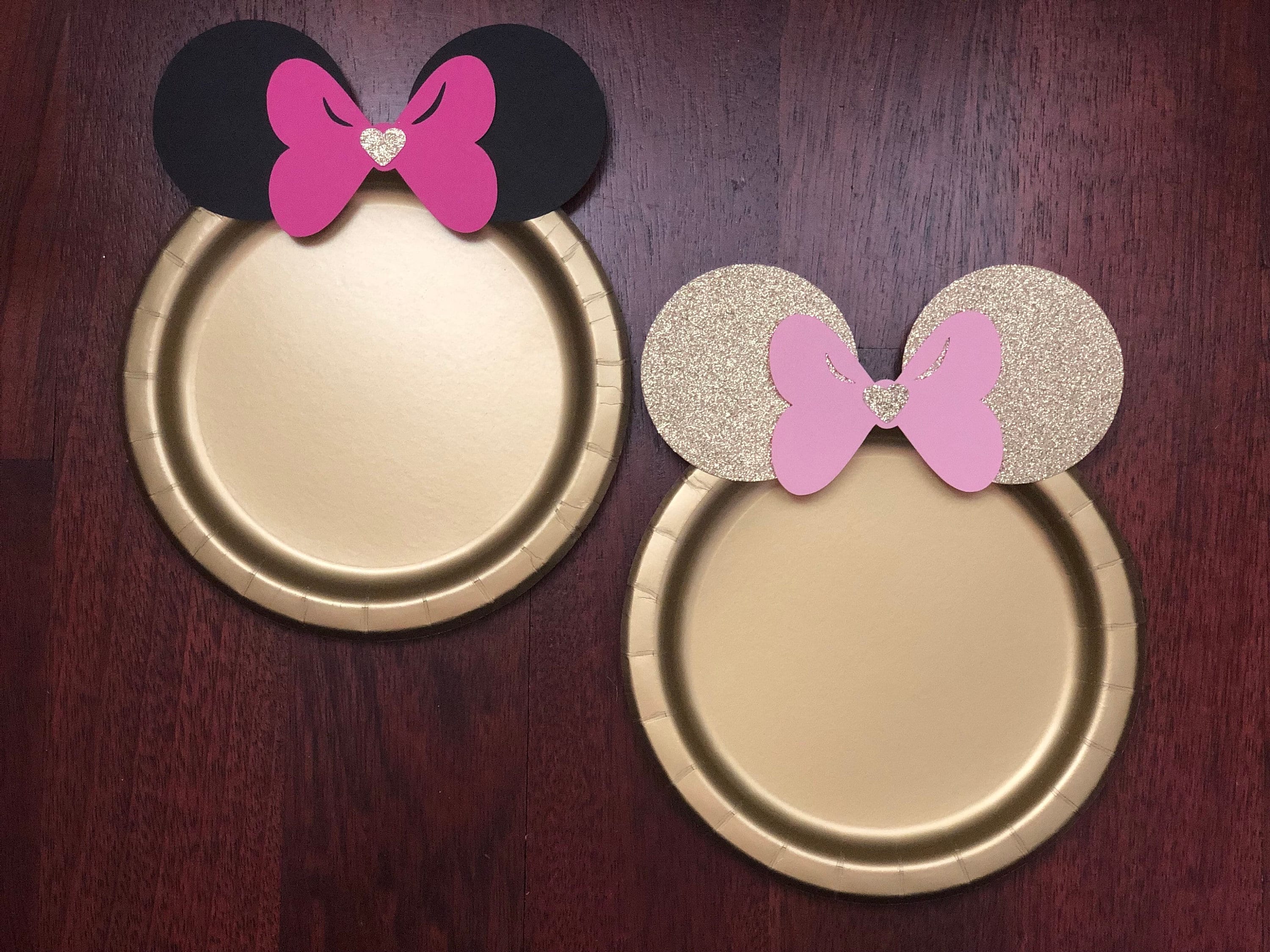 10 Light Pink Gold Glitter Minnie Mouse Birthday Table DESSERT plates