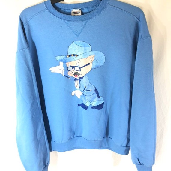 Vintage 80s/90s Jerzees Porky Pig Western Blu Eyed