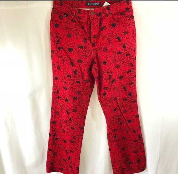 black jeans with red pockets 90s