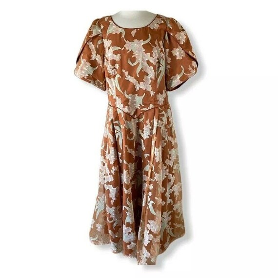 Vintage Donna Dress Formal Party Floral Taffeta Ja