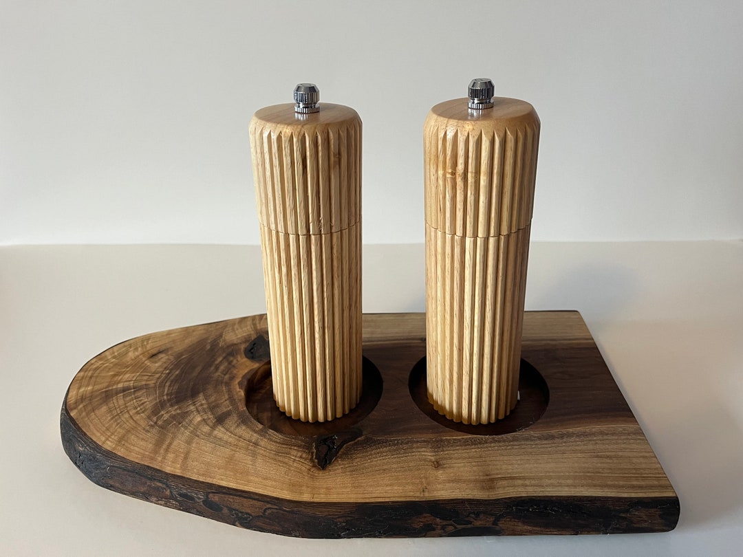 Black Walnut Salt and Pepper Mill Tray Etsy