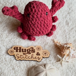 Crabby the Crochet Crab , Chunky Plush Crochet Crab , Soft Plush Crab, Tiered Tray Decor, Crab Plushie