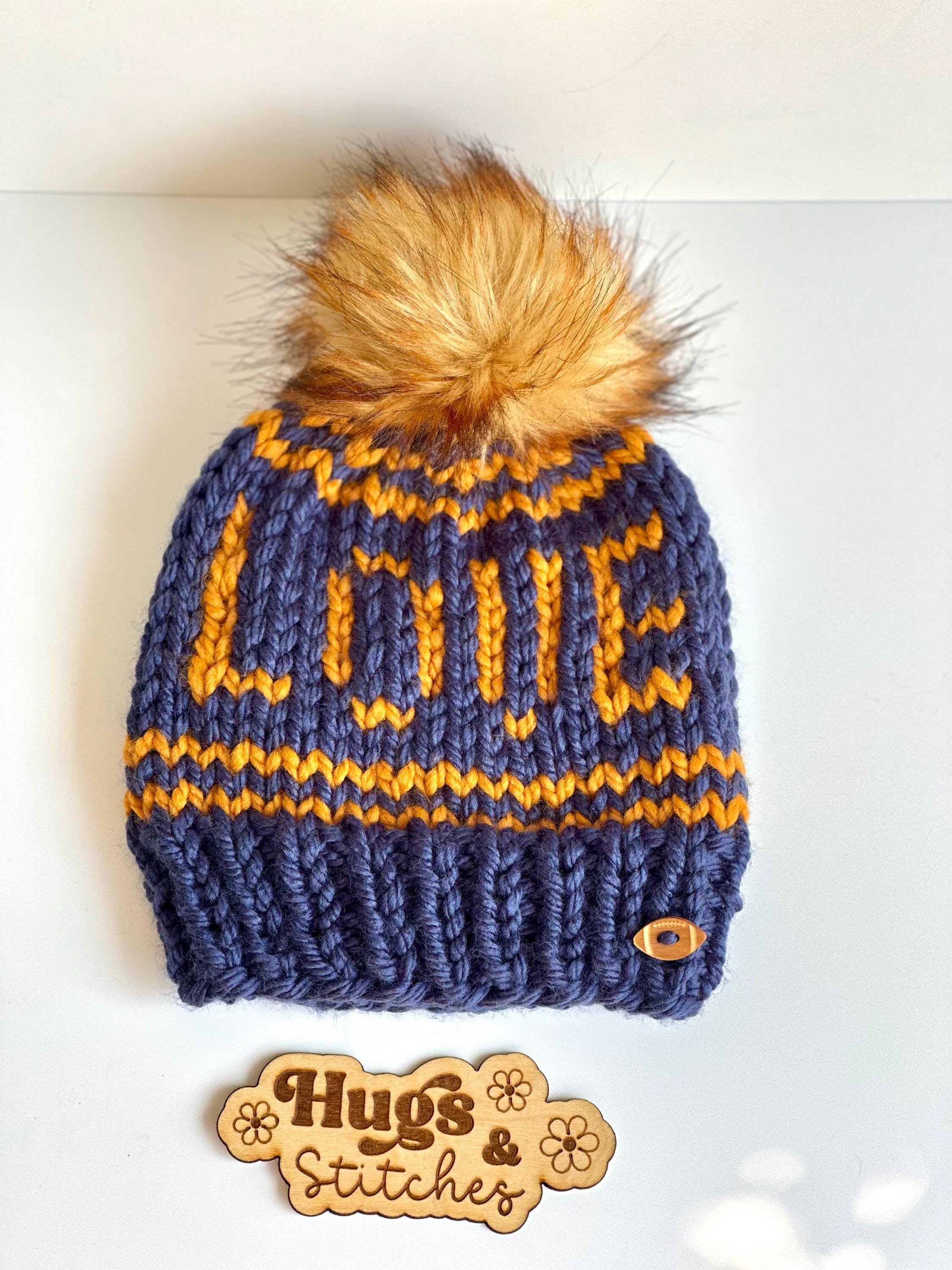Hand Knit 1923 Packer Beanie: Navy & Gold, Fair Isle Style - Etsy