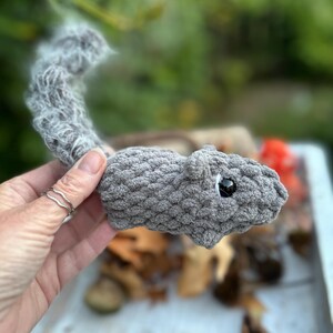 Plushie Squirrel , Crochet Squirrel critter, Pocket Squirrel Pal, Nature Lover Gift, Autumn Decor, Unique Autumn Decor, Tiered Tray Squirrel