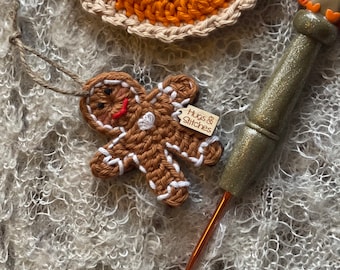 Crochet gingerbread ornament