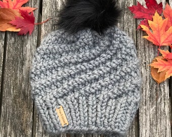 Ladies Winter Beanie, Classic gray hat