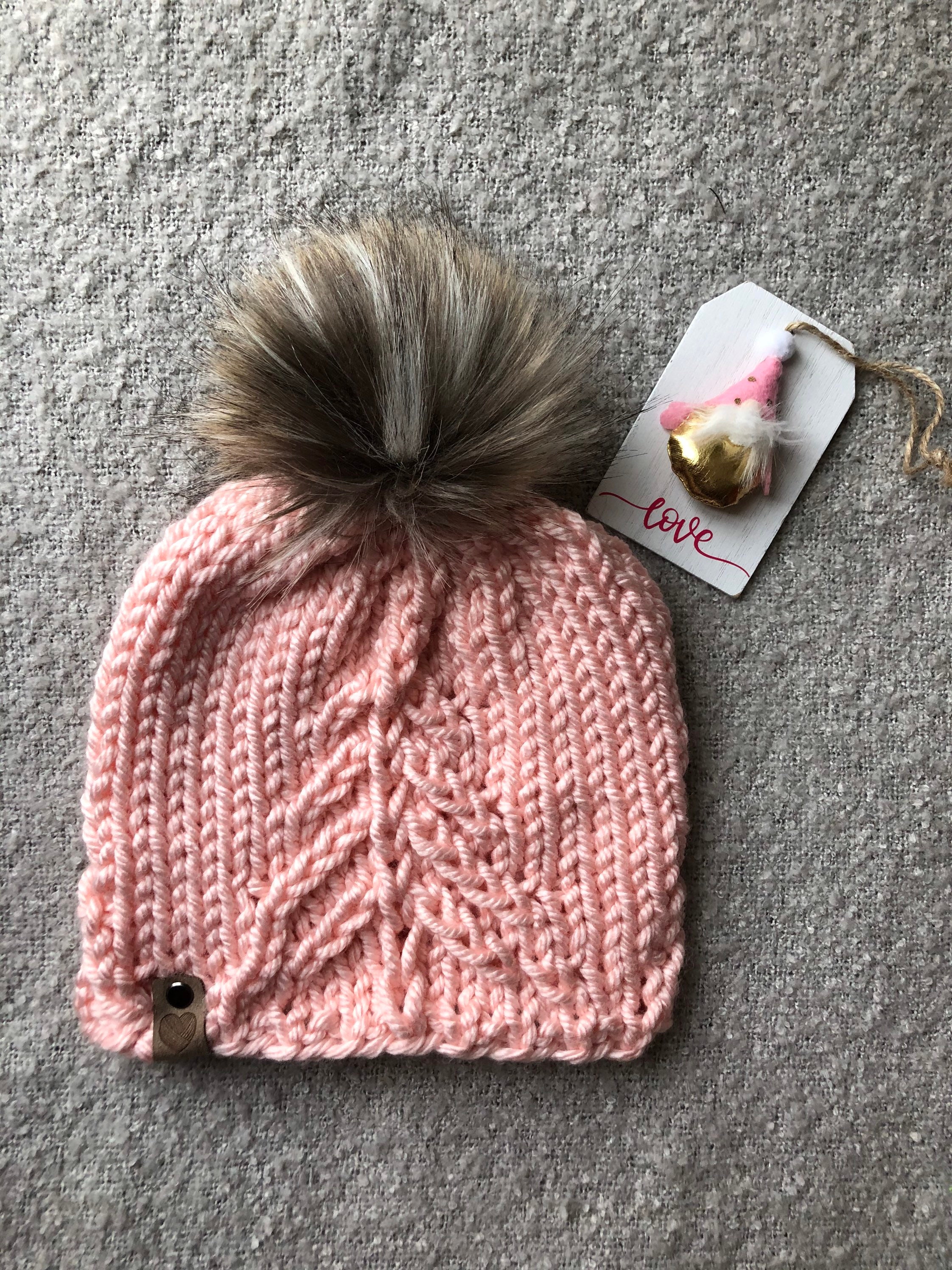 Pine Tree Hat Warm Pink Winter Hat Into 