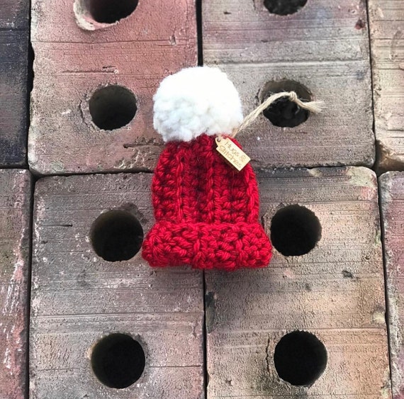 Mini Beanie Ornament, Baby's First Christmas,holiday Ornament