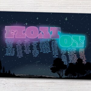 Modest Mouse - Float On - Paroles de chansons illustrées à la main | Musique indépendante | Impression d’art mural en petite affiche (4x6, 5x7, 8x10, 13x19)