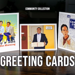 Community (TV Show) - 5x7 Grußkarten - Schweres Fine Art Papier - A Keepsake - Or for Display - Blanko Innen - Pop Art Karte