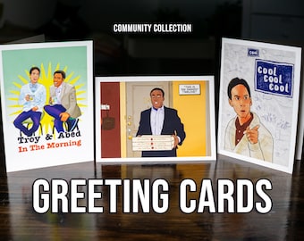 Community (TV Show) - 5x7 Greeting Cards - Heavy Fine Art Paper - A Keepsake - Or For Display - Blank Inside - Pop Art Card