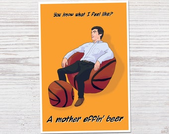 Nathan For You - "A Mother Effin' Beer" - Man Zone - Illustrated Fan Art - Nathan Fielder Quote | Handmade Print (4x6, 5x7, 8x10, 13x19)