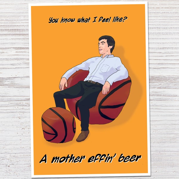 Nathan For You - "A Mother Effin' Beer" - Man Zone - Illustrated Fan Art - Nathan Fielder Quote | Handmade Print (4x6, 5x7, 8x10, 13x19)