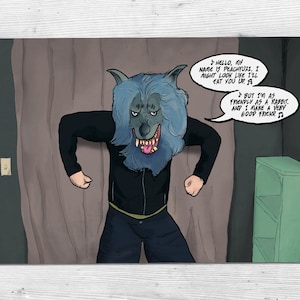 Creep (2015) - Peachfuzz Movie Quote - Mark Duplass Wolf Mask | Handmade Art Print (4x6, 5x7 or 8x10)