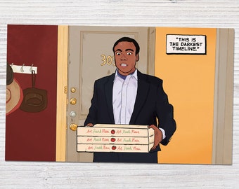 Community - Season 3 - Darkest Timeline Scene - Donald Glover as Troy Barnes | Handmade Art Print or Poster (4x6, 5x7, 8x10 or 13x19)