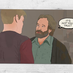 Good Will Hunting (1997) - &quot;It es Not Your Fault&quot; Film Zitat - Robin Williams, Matt Damon | Kunstdruck (4x6, 5x7 oder 8x10)