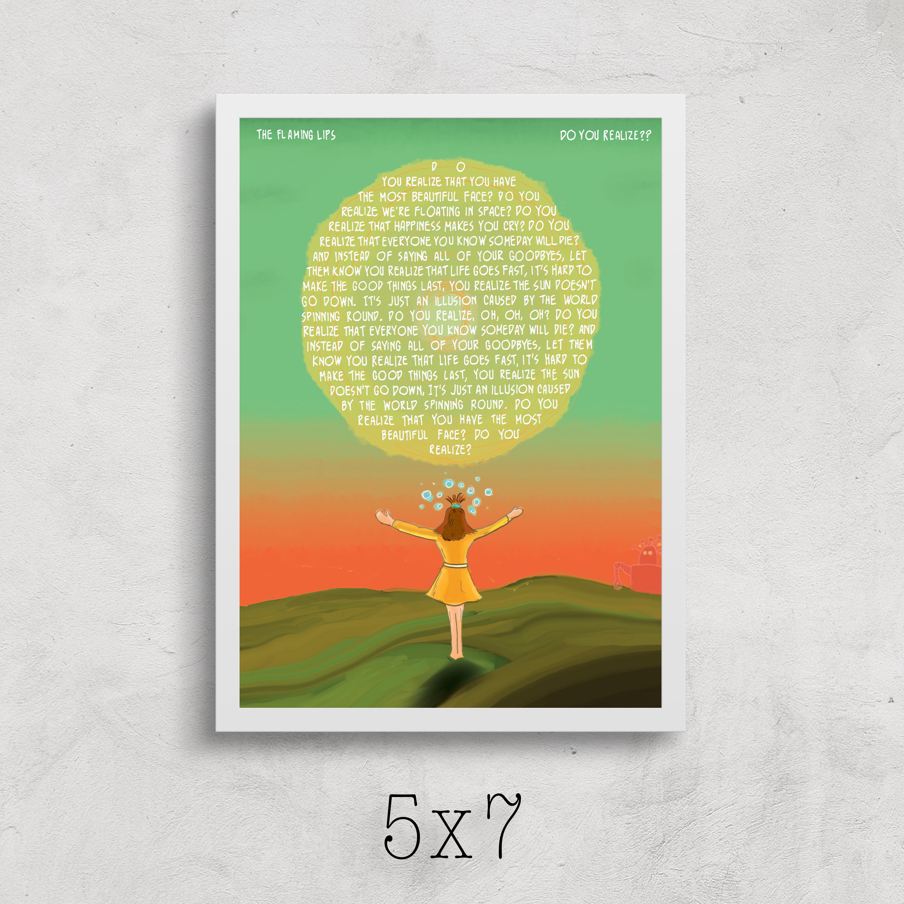 The Flaming Lips Do You Realize Hand-illustrated Song - Etsy UK