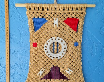 Macramé, craft, wall hanging, jute, weaving, bamboo, ceramic,  PEACE-ISH