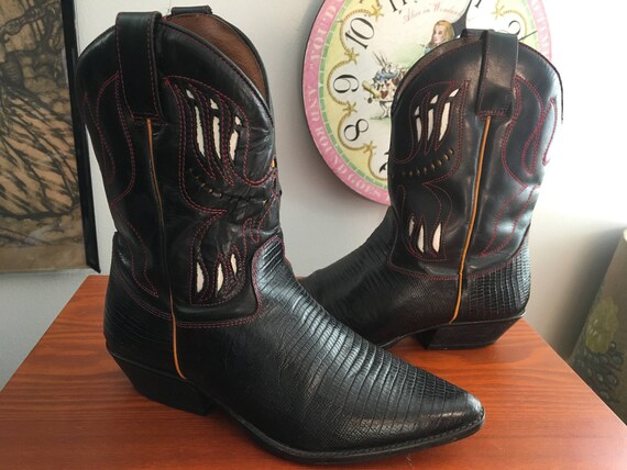 1990s Flings ankle cowboy boots with cutout detai… - image 2