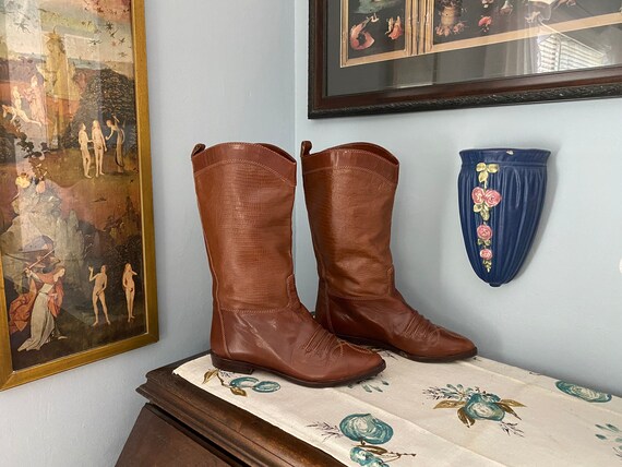 vintage 1970s Unisa brown leather western style co