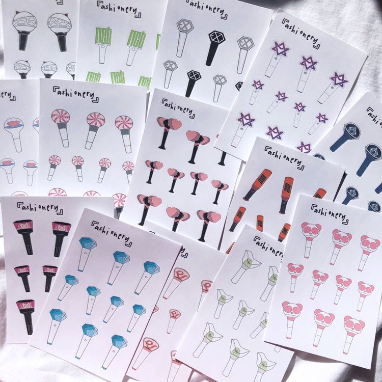 Kpop Lightsticks Stickers Bts Twice Blackpink Seventeen Etsy Kpop Lightsticks Stickers Bts Twice Blackpink Seventeen Etsy