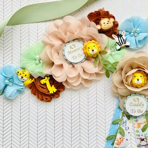 Safari Mutterschafts Schärpe: Dschungel Baby Party, Mami zum Andenken