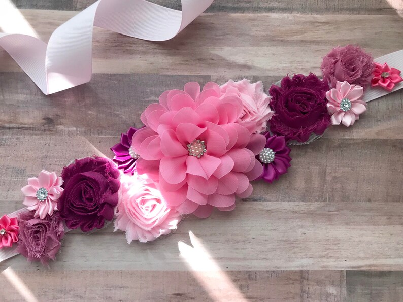 Maternity Sash and Matching Newborn Headband Pregnancy Sash Etsy