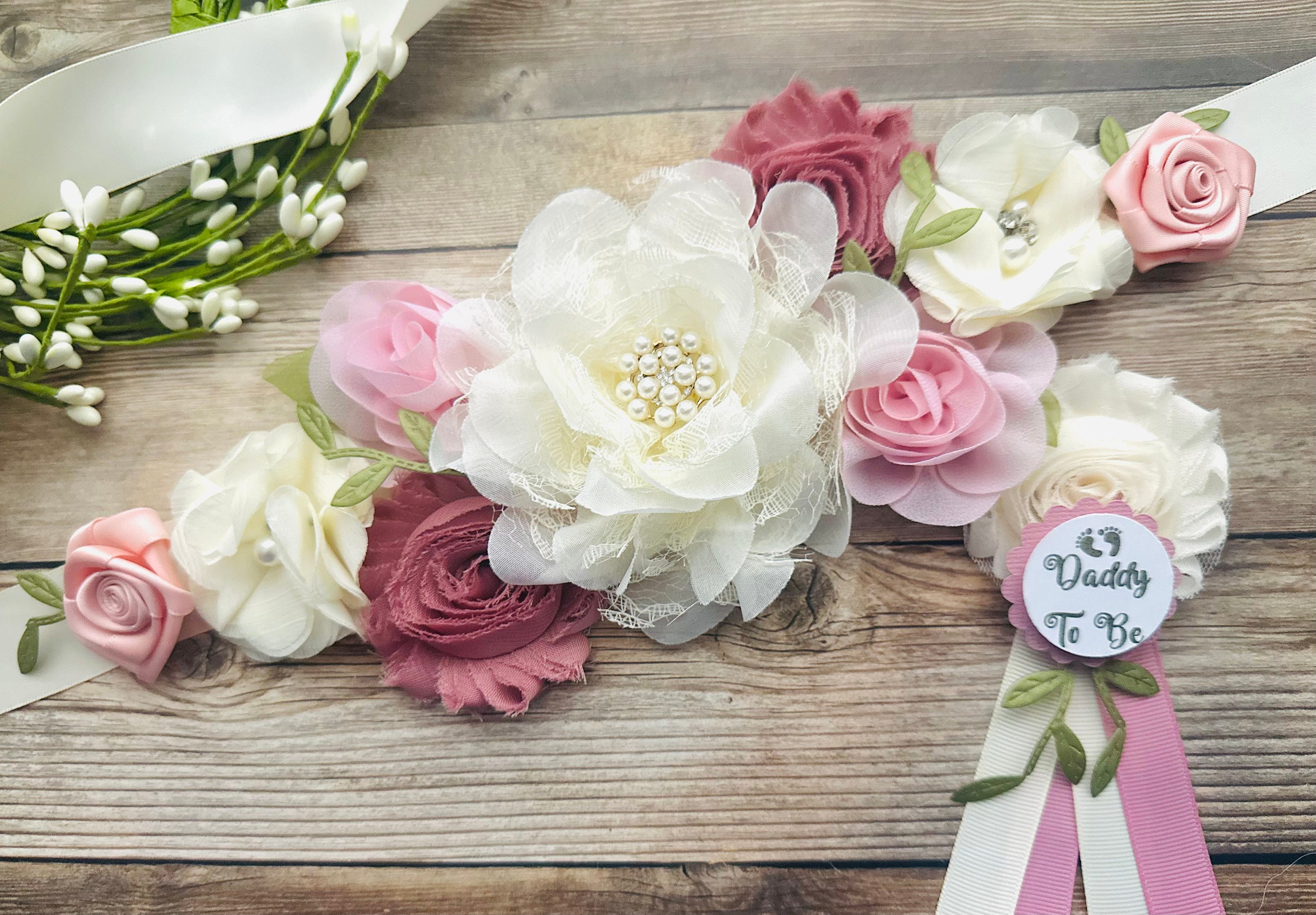 Pink Flower Maternity Sash - Etsy