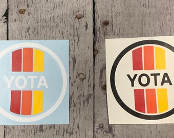 Decalcomania vintage Toyota "Yota" Fustellata