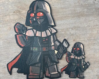 Parche de Darth Vader de la guerra de los ladrillos de colores de madera