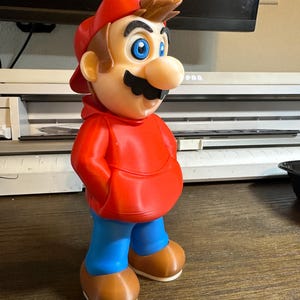3D-Printed Super Chill Mario Figure - 8 inches tall