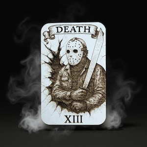 Jason Vorhees trätarotkortslapp