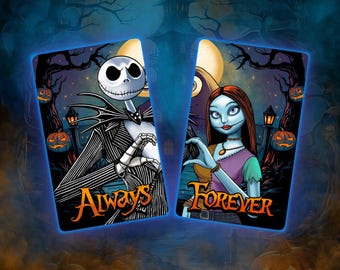 Immer Forever Aluminium Aufnäher: Jack und Sally inspiriert