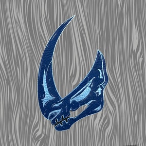 Blue/Silver Mudhorn Leatherette Patch