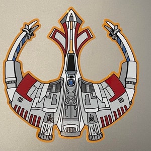 Star Wars Aufkleber, Rebellen Starbird X-Wing Raumschiff Aufkleber, Sci-Fi Auto Aufkleber, 4x4 Fahrzeugdekoration, Geschenk der Rebellenallianz, Galaxie weit entfernt