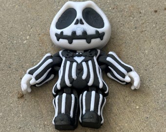 Boneco Flexi Mini Jack Skellington impresso em 3D