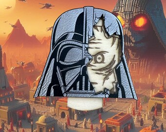 Parche híbrido de cabeza de ladrillo cortado con láser de Darth Vader