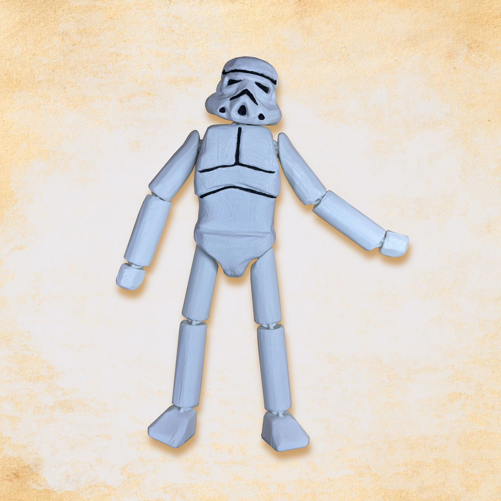 手描きの3Dプリントストームトルーパー人形 - 可動式アクション
