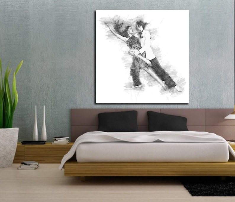 Nude Figure Drawing Abstract Art Print P021 Pencil Sketch Erotic Master Bedroom Wall Art CANVAS ART His /& Hers Bedroom Wall Art