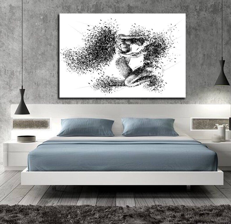 CANVAS ART His & Hers Bedroom Wall Art Abstract Art Canvas Etsy
