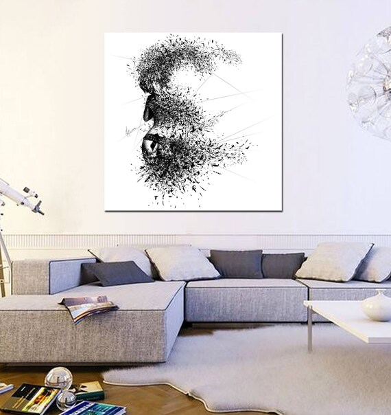 Canvas Art Sensual Bedroom Art Elegant Abstract Canvas Print Modern Erotic Master Bedroom Wall Art Nude Figure Drawing D006